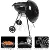 imageOutvita 18 inch Portable Charcoal Grill Stainless Steel BBQ Kettle Charcoal Grill with Wheels and Storage Holder for Camping Picnic Barbecue Party Outdoor Activities