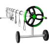 imageOutvita 18FT Pool Cover Reel Set Solar Cover Aluminum Roller with Rubber Wheels for Inground Outdoor Swimming Pools Adjustable Above Ground Pool Blanket Reels Black ampamp GreenGreen