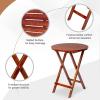 imageOutvita 24in Wood Folding Side Table Portable ampamp Lightweight Compact Wooded Side Table Camping Side Table for Outdoor Indoor Patio Porch Balcony  Square BlackTeak