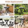 imageOutvita 24in Wood Folding Side Table Portable ampamp Lightweight Compact Wooded Side Table Camping Side Table for Outdoor Indoor Patio Porch Balcony  Square BlackBlack