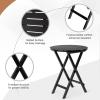 imageOutvita 24in Wood Folding Side Table Portable ampamp Lightweight Compact Wooded Side Table Camping Side Table for Outdoor Indoor Patio Porch Balcony  Square BlackBlack