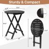 imageOutvita 24in Wood Folding Side Table Portable ampamp Lightweight Compact Wooded Side Table Camping Side Table for Outdoor Indoor Patio Porch Balcony  Square BlackBlack