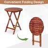imageOutvita 24in Wood Folding Side Table Portable ampamp Lightweight Compact Wooded Side Table Camping Side Table for Outdoor Indoor Patio Porch Balcony  Square BlackTeak