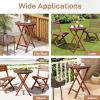 imageOutvita 24in Wood Folding Side Table Portable ampamp Lightweight Compact Wooded Side Table Camping Side Table for Outdoor Indoor Patio Porch Balcony  Square BlackTeak