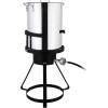 imageOutvita 30 Qt Turkey Deep Fryer Set Aluminum Fish ampamp Seafood Boiler Steamer with 55000 BTU Propane Gas Burner Stand Injector Thermometer Hose Ideal for Outdoor Fry Cooking Sliver30qt