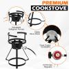 imageOutvita 30 Qt Turkey Deep Fryer Set Aluminum Fish ampamp Seafood Boiler Steamer with 55000 BTU Propane Gas Burner Stand Injector Thermometer Hose Ideal for Outdoor Fry Cooking Sliver30qt