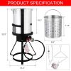imageOutvita 30 Qt Turkey Deep Fryer Set Aluminum Fish ampamp Seafood Boiler Steamer with 55000 BTU Propane Gas Burner Stand Injector Thermometer Hose Ideal for Outdoor Fry Cooking Sliver30qt