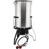 imageOutvita 30 Qt Turkey Deep Fryer Set Aluminum Fish ampamp Seafood Boiler Steamer with 55000 BTU Propane Gas Burner Stand Injector Thermometer Hose Ideal for Outdoor Fry Cooking Sliver50qt