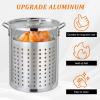 imageOutvita 30 Qt Turkey Deep Fryer Set Aluminum Fish ampamp Seafood Boiler Steamer with 55000 BTU Propane Gas Burner Stand Injector Thermometer Hose Ideal for Outdoor Fry Cooking Sliver30qt