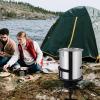 imageOutvita 30 Qt Turkey Deep Fryer Set Aluminum Fish ampamp Seafood Boiler Steamer with 55000 BTU Propane Gas Burner Stand Injector Thermometer Hose Ideal for Outdoor Fry Cooking Sliver30qt