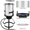imageOutvita 30 Qt Turkey Deep Fryer ampamp 10QT Fish Fryer Kit wBasketsAluminum Fish ampamp Seafood Boiler Steamer with 54000 BTU Propane Gas Burner Stand Injector Thermometer Hose Ideal for Outdoor FrySquare stove rack