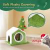 imageOutvita 32quot Christmas Cat Tree Tower for Indoor Cats MultiLevel Cat Climbing Tower with Cat Condos Top Perches Hammock Scratching Posts Kittens Play Activity Center22in  1 Level