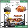 imageOutvita 33 Inch 2 in 1 Fire Pit with Grills Wood Burning Fire Pits with Adjustable Swivel Cooking Grate for Outside BBQ Patio Picnic Party