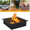 imageOutvita 36 Inches Fire Pit Ring Heavy Duty Fire Pit Liner Insert DIY Campfire Ring Above or InGround for Outside Camping BBQ Heating Black