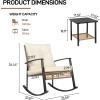 imageOutvita 3Piece Outdoor Rocking Bistro Set Patio Furniture Set wSoft Thick Cushions ampamp 2Tier Coffee Table Rattan Conversation Wicker Rocking Chairs for Garden Balcony Backyard Poolside