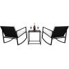 imageOutvita 3Piece Rocking Bistro Set Outdoor Wicker Patio Furniture Set with Glass Coffee Table Perfect for Outdoor Porch Balcony and Garden WhiteBlack