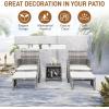 imageOutvita 3Piece Rocking Bistro Set Outdoor Wicker Patio Furniture Set with Glass Coffee Table Perfect for Outdoor Porch Balcony and Garden WhiteGray Gradient