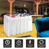 imageOutvita 4 FT Folding Ice Cooler Table with Matching Skirt ampamp Drain Portable Party Beverage Buffet Colder Server for Family Picnic Camping BBQ Wedding BlackWhite