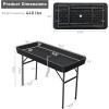 imageOutvita 4 FT Folding Ice Cooler Table with Matching Skirt ampamp Drain Portable Party Beverage Buffet Colder Server for Family Picnic Camping BBQ Wedding BlackBlack