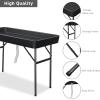 imageOutvita 4 FT Folding Ice Cooler Table with Matching Skirt ampamp Drain Portable Party Beverage Buffet Colder Server for Family Picnic Camping BBQ Wedding BlackBlack