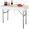 imageOutvita 4 FT Folding Ice Cooler Table with Matching Skirt ampamp Drain Portable Party Beverage Buffet Colder Server for Family Picnic Camping BBQ Wedding BlackWhite