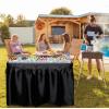 imageOutvita 4 FT Folding Ice Cooler Table with Matching Skirt ampamp Drain Portable Party Beverage Buffet Colder Server for Family Picnic Camping BBQ Wedding BlackBlack