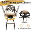 imageOutvita 4 Piece Outdoor Patio Swivel Bar Stools AllWeather Cast Aluminum Bar Height Bistro Chairs Counter Height Outdoor Barstools with Cushions for Garden Deck Backyard