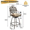 imageOutvita 4 Piece Outdoor Patio Swivel Bar Stools AllWeather Cast Aluminum Bar Height Bistro Chairs Counter Height Outdoor Barstools with Cushions for Garden Deck Backyard