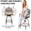 imageOutvita 4 Piece Outdoor Patio Swivel Bar Stools AllWeather Cast Aluminum Bar Height Bistro Chairs Counter Height Outdoor Barstools with Cushions for Garden Deck Backyard