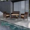 imageOutvita 4 Pieces Patio Furniture Set Rattan Conversation Sets with Loveseat Soft Cushion and Glass Table for Garden Backyard Balcony Porch PoolsideBrown GradientBrown Gradient