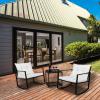 imageOutvita 4 Pieces Patio Furniture Set Rattan Conversation Sets with Loveseat Soft Cushion and Glass Table for Garden Backyard Balcony Porch PoolsideBrown GradientBlack