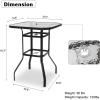 imageOutvita 40 Inch Patio Bar Table Square Outdoor Bar Height Bistro Table with Tempered Glass Tabletop ampamp Umbrella Hole Outdoor Cocktail Table for Patio Yard PoolsideBlack frame with clear glass