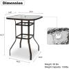 imageOutvita 40 Inch Patio Bar Table Square Outdoor Bar Height Bistro Table with Tempered Glass Tabletop ampamp Umbrella Hole Outdoor Cocktail Table for Patio Yard PoolsideBrown frame with clear glass