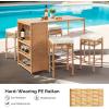 imageOutvita 5Piece Outdoor Bar Set Wicker Rattan Bar Height Patio Set w4 Cushion Bar Stools ampamp Table with Hidden Storage Outdoor High Top Table and Chairs Set for Backyard Balcony Garden and Poolside
