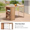 imageOutvita 5Piece Outdoor Bar Set Wicker Rattan Bar Height Patio Set w4 Cushion Bar Stools ampamp Table with Hidden Storage Outdoor High Top Table and Chairs Set for Backyard Balcony Garden and Poolside