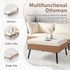 imageOutvita 6 Pieces Patio Furniture Set AllWeather Outdoor Sectional Patio Sofa PE Rattan Manual Weaving Wicker Conversation Set with Ottoman ampamp Adjustable Feet ampamp Pillow ampamp Seat Cushion Green ampamp BlackWhite  Yellow