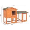 imageOutvita 61quot Wooden Rabbit Hutch Outdoor Coop Chicken House Bunny Hutch with Ladder ampamp Tray Natural Wood Color