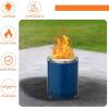 imageOutvita 7 inch Smokeless Tabletop Fire Pit Small Fire Pit Mini Portable Table Top Fireplace Stove with Portable Bag Stand Ash Pan for Outdoor Camping Hiking SilverBlue