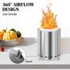 imageOutvita 7 inch Smokeless Tabletop Fire Pit Small Fire Pit Mini Portable Table Top Fireplace Stove with Portable Bag Stand Ash Pan for Outdoor Camping Hiking SilverSilver