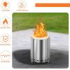 imageOutvita 7 inch Smokeless Tabletop Fire Pit Small Fire Pit Mini Portable Table Top Fireplace Stove with Portable Bag Stand Ash Pan for Outdoor Camping Hiking SilverSilver