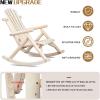imageOutvita Adirondack Rocking Chair Set of 2 Wood Wagon Rocker Outdoor Wooden Carbonized Lounge Chairs with Wheel Armrest for Garden Patio Country PorchBlackNatural