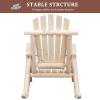 imageOutvita Adirondack Rocking Chair Set of 2 Wood Wagon Rocker Outdoor Wooden Carbonized Lounge Chairs with Wheel Armrest for Garden Patio Country PorchBlackNatural