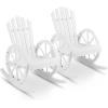 imageOutvita Adirondack Rocking Chair Set of 2 Wood Wagon Rocker Outdoor Wooden Carbonized Lounge Chairs with Wheel Armrest for Garden Patio Country PorchBlackWhite