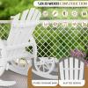 imageOutvita Adirondack Rocking Chair Wood Wagon Rocker Outdoor Wooden Carbonized Lounge Chairs with Wheel Armrest for Garden Patio Country Yard PorchBlackWhite