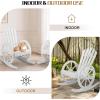 imageOutvita Adirondack Rocking Chair Wood Wagon Rocker Outdoor Wooden Carbonized Lounge Chairs with Wheel Armrest for Garden Patio Country Yard PorchBlackWhite