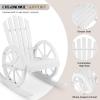 imageOutvita Adirondack Rocking Chair Wood Wagon Rocker Outdoor Wooden Carbonized Lounge Chairs with Wheel Armrest for Garden Patio Country Yard PorchBlackWhite