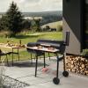 imageOutvita BBQ Charcoal Grill Outdoor Patio Barbecue Cooker with Offset Smoker Wheels and Tray for Balcony Picnics Party and CampingNatural Wood Color