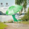 imageOutvita Beach Chair with Umbrella Outdoor Folding Chair High Strength Cleanable Fabric Lightweight and Waterproof for Sand Camping Lawn Concert Travel Festival BlueHeavy Duty Supports 220lbsGreen