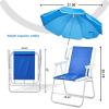 imageOutvita Beach Chair with Umbrella Outdoor Folding Chair High Strength Cleanable Fabric Lightweight and Waterproof for Sand Camping Lawn Concert Travel Festival BlueHeavy Duty Supports 220lbsBlue