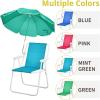 imageOutvita Beach Chair with Umbrella Outdoor Folding Chair High Strength Cleanable Fabric Lightweight and Waterproof for Sand Camping Lawn Concert Travel Festival BlueHeavy Duty Supports 220lbsMint Green